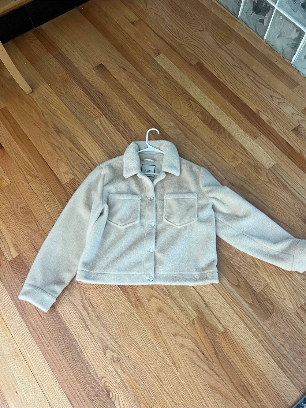 bagatelle Cream Plush Faux-Fur Jacket
